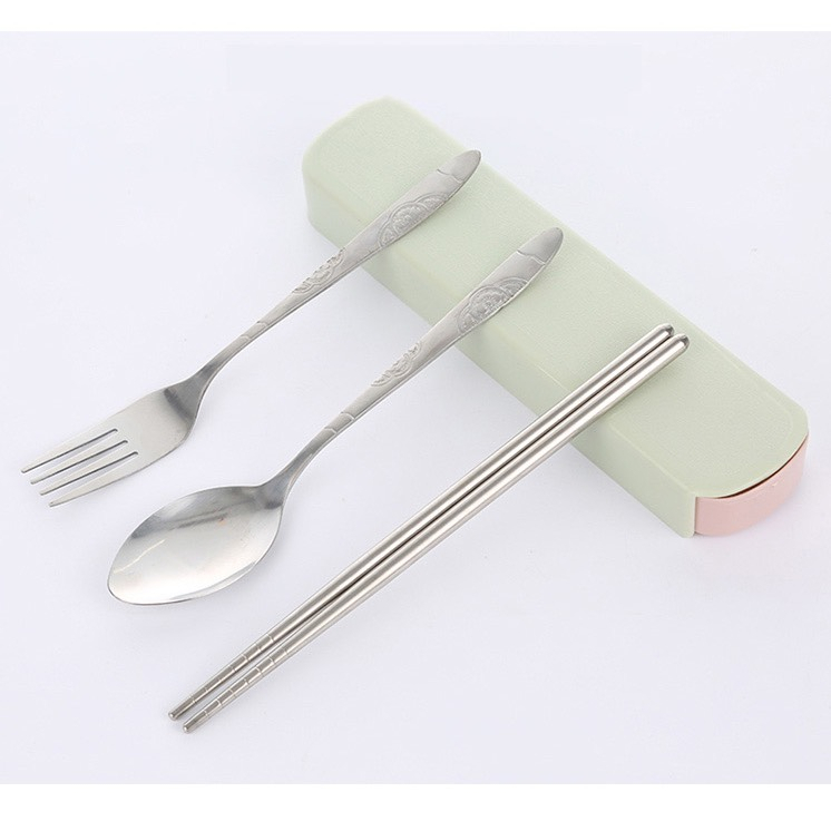 Bộ Muỗng Đũa Dĩa Thìa Inox 304 Cho Dân Văn Phòng, Sinh Viên, Đi Picnic Dã Ngoại