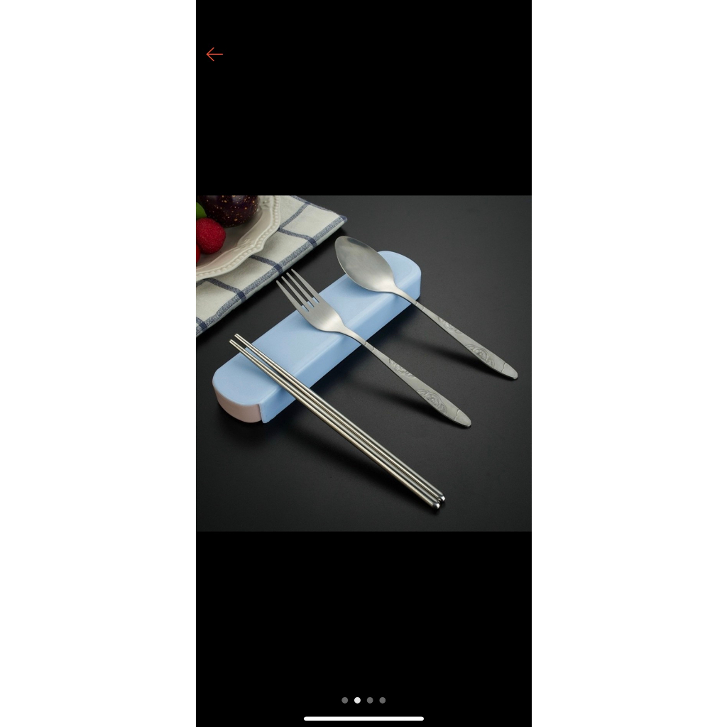 Bộ Muỗng Đũa Dĩa Thìa Inox 304 Cho Dân Văn Phòng, Sinh Viên, Đi Picnic Dã Ngoại