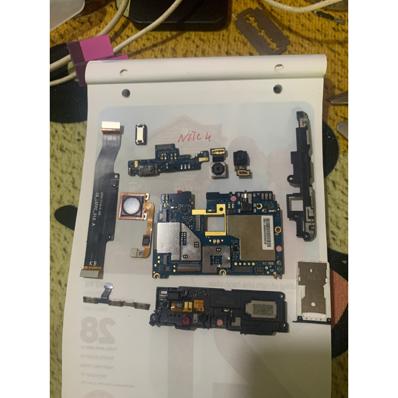 Redmi note 4/cáp Vân tay/cáp nguồn/cam trước/cam sau/khay sim/main sạc/tiếp xúc sóng/loa ngoài/loa trong/cáp nối main