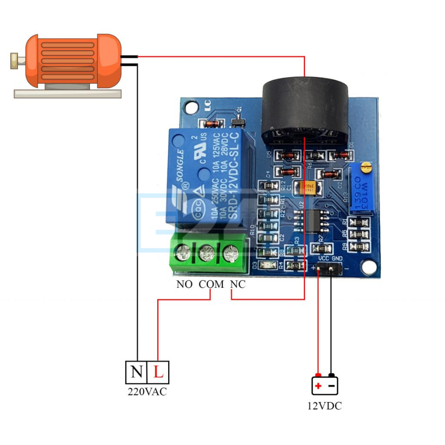 CẢM BIẾN QUÁ DÒNG AC 5A RELAY 12V