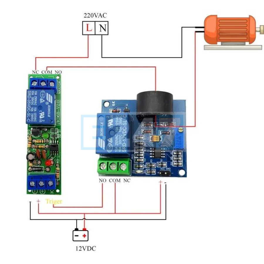 CẢM BIẾN QUÁ DÒNG AC 5A RELAY 12V
