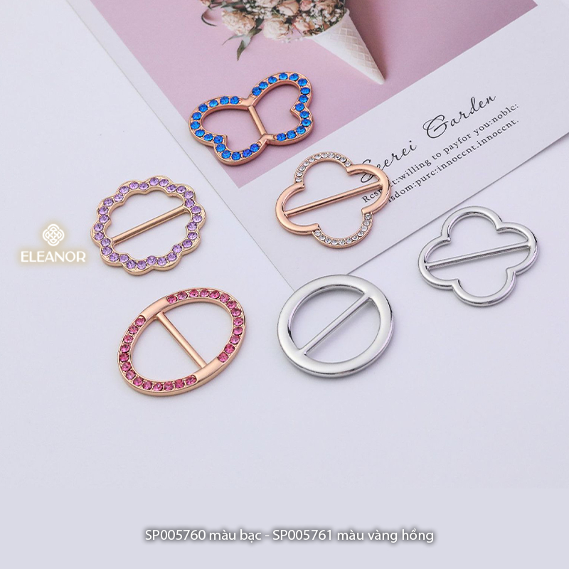 Ghim cài áo nam nữ Eleanor Accessories hình hoa đính đá basic phụ kiện thời trang 5761