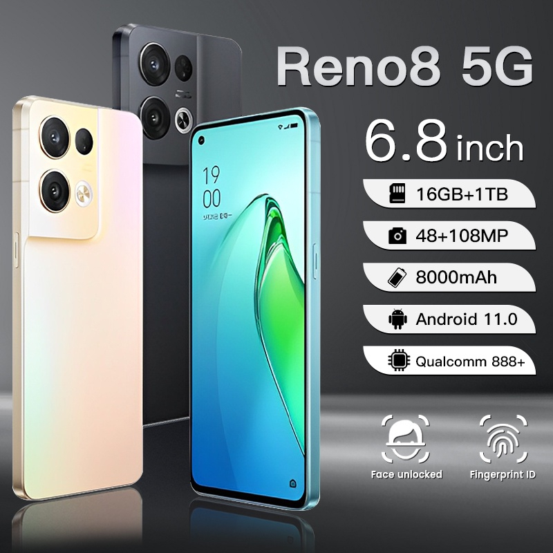 Điện thoại Rino8 pro mới nguyên bản 12+512GB bán điện thoại chơi game  Android thẻ kép5G COD