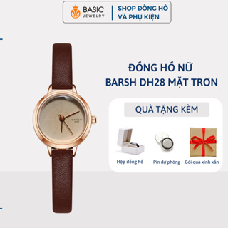Đồng hồ nữ dây da thời trang Barsh DH28 mặt tròn cá tính phong cách Hàn Quốc Basic Jewelry