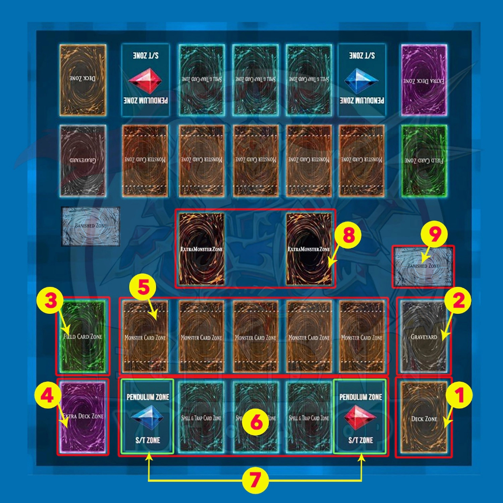 Bàn đấu Yugioh lớn cho hai người cao cấp 60x60cm hiện đại  wixoss Magic The gathering tặng kèm field card 1670 2-3