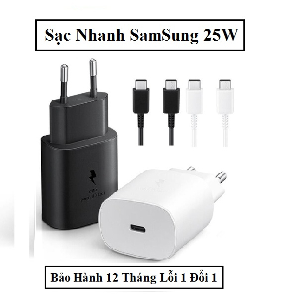 Sạc Nhanh SamSung PD 25W Type C Note 10 Note 20 A70 A71 A80 A90 S20 S20Ultra... Bảo hành 12 Tháng Lỗi 1 Đổi 1
