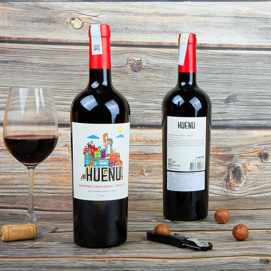 Rượu Vang Chile Huenu Nồng Độ Alc 13% 750ml [Vang đỏ] Vang Chile Nhập Khẩu - Vua Vang Trâm Present
