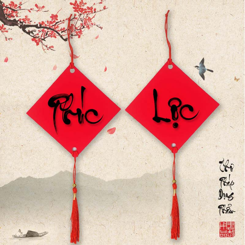 Giấy treo đào giấy nhung, thẻ giấy treo trang trí Thư Pháp Dụng Phẩm chưa viết chữ - Set 10 tờ