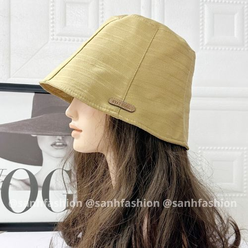 Mũ bucket vành cụp thêu tem STAY COOL Mũ tai bèo vải nhún vân sọc cao cấp thời trang form unisex nam nữ_sanhfashion