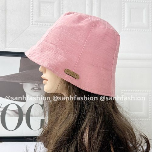 Mũ bucket vành cụp thêu tem STAY COOL Mũ tai bèo vải nhún vân sọc cao cấp thời trang form unisex nam nữ_sanhfashion