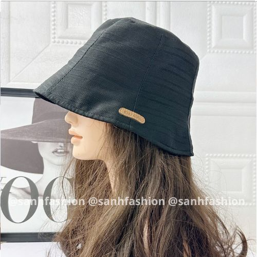 Mũ bucket vành cụp thêu tem STAY COOL Mũ tai bèo vải nhún vân sọc cao cấp thời trang form unisex nam nữ_sanhfashion