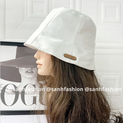 Mũ bucket vành cụp thêu tem STAY COOL Mũ tai bèo vải nhún vân sọc cao cấp thời trang form unisex nam nữ_sanhfashion