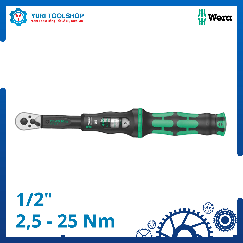 Cần Xiết Lực Wera Click - Torque Wrench A5 2,5 - 25 Nm 1/4" - 05075604001