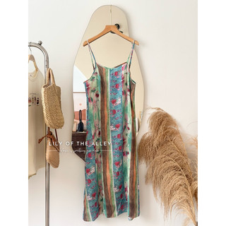 Váy 2 dây hoa sơn mài phong cách Ulzzang Hàn Quốc