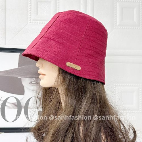 Mũ bucket vành cụp thêu tem STAY COOL Mũ tai bèo vải nhún vân sọc cao cấp thời trang form unisex nam nữ_sanhfashion