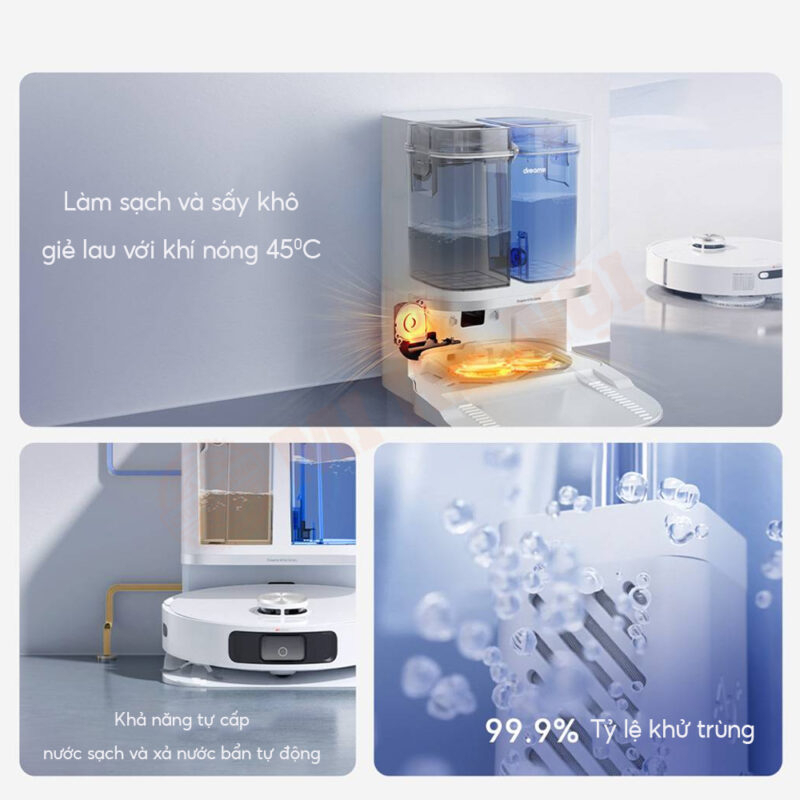 Robot Hút Bụi Lau Nhà Dreame W10S ProTự Giặt Giẻ Sấy Khô Bảo Hành 24 Tháng
