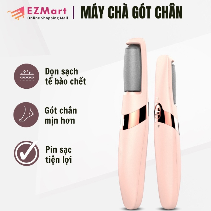 Máy Chà Gót Chân Tự Động cầm tay dễ dàng sử dụng, Tẩy Tế Bào Chết Tại Nhà Sạc Pin Tích Điện 2 Đầu Mài CG1
