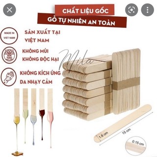 Que gỗ phết sáp - Que lấy sáp : Gỗ tự nhiên , không kích ứng da , không mùi độc hại