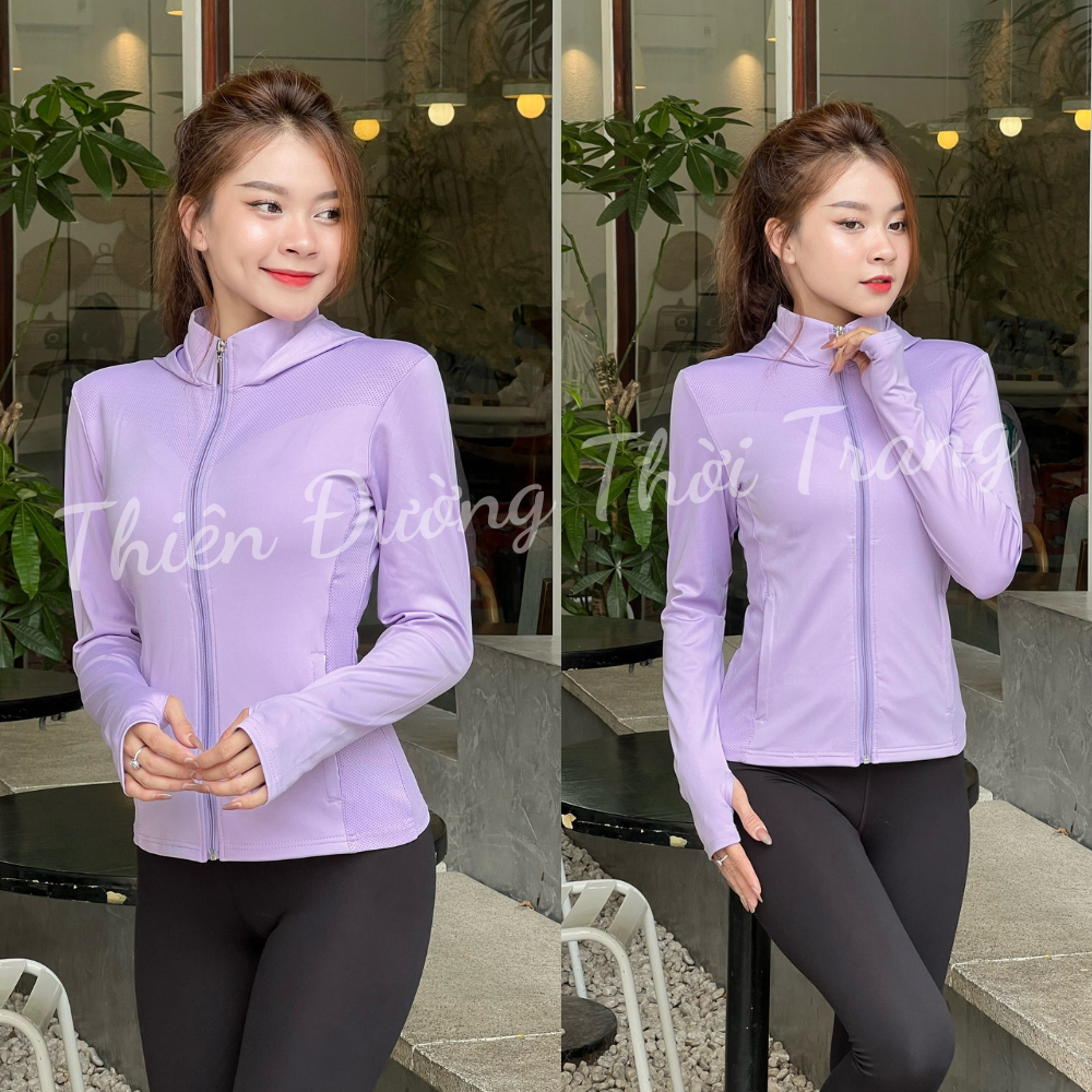 Áo Khoác Chống Nắng Thun Poly lạnh họa tiết chấm bi