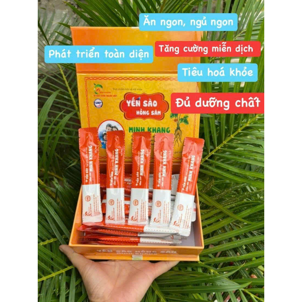 Yến Sào Hồng Sâm Minh Khang - Bồi bổ cho trẻ biếng ăn, chậm lớn, hay ốm vặt (Hộp 30 gói)