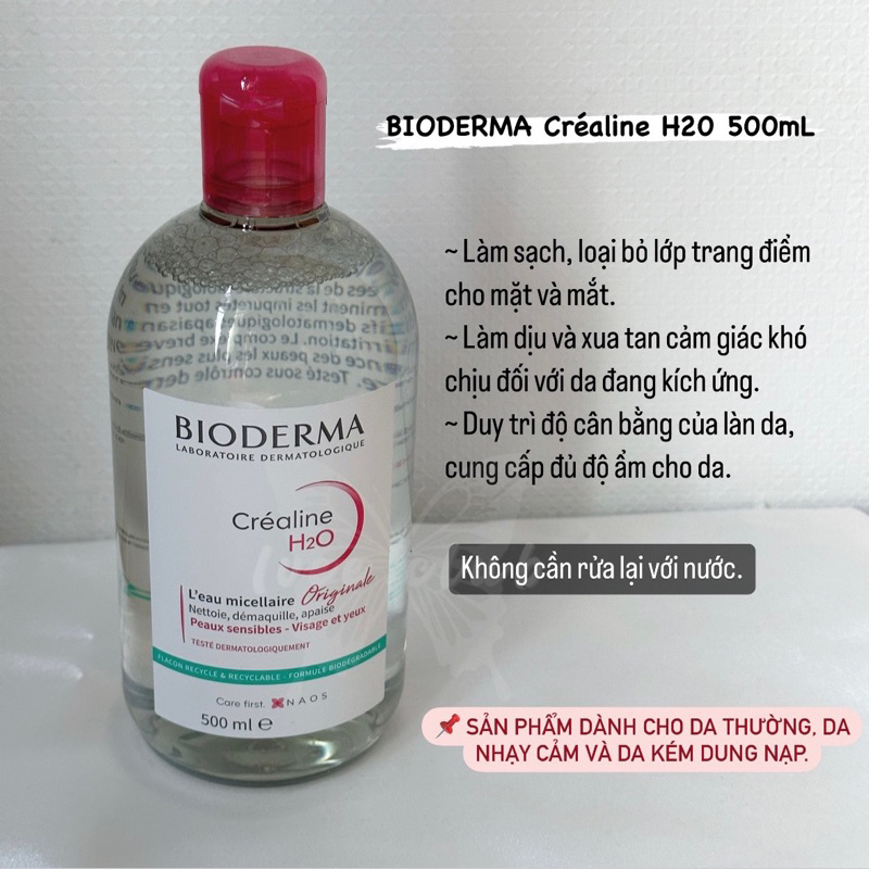 Nước tẩy trang làm sạch da BIODERMA 500mL - Authentic