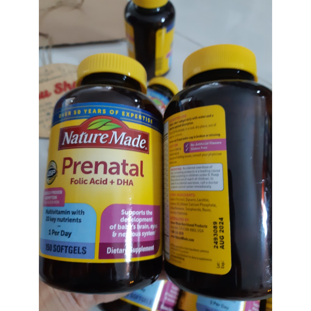 [Mẫu mới] Vitamin Prenatal bầu 150 viên Mỹ - vị cam
