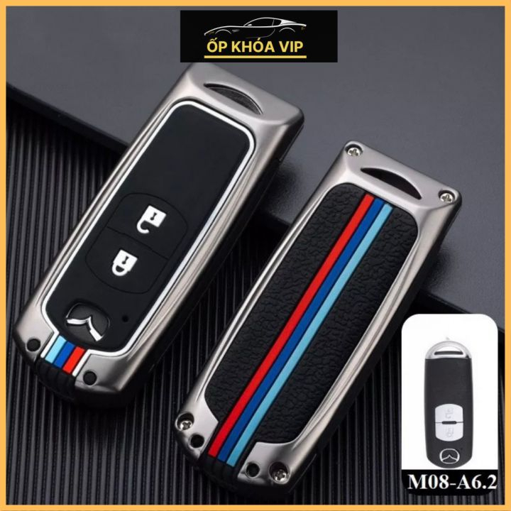 Ốp khóa kim loại bằng hợp kim cao cấp xe ô tô MAZDA 2 NÚT TM : Mazda CX5, Mazda 6... by Ốp khóa VIP