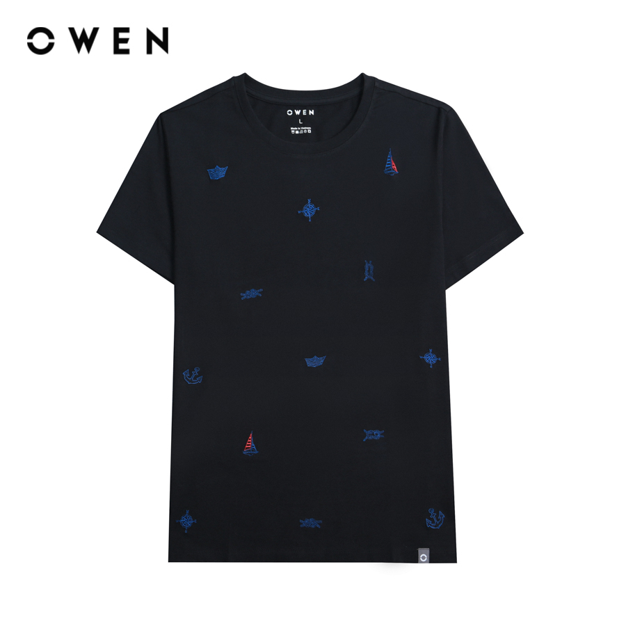 OWEN - Áo thun T-Shirt  Body Fit màu Đen - TSN20376