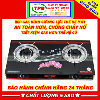 Bếp ga đôi mặt kính cường lực Fujishi