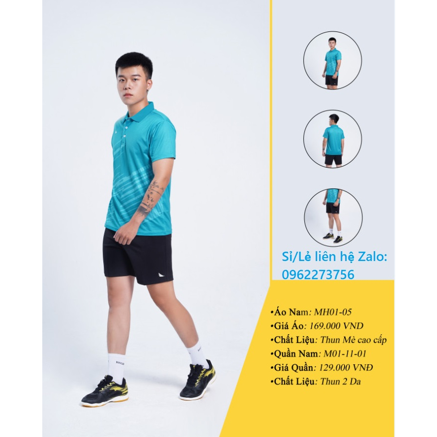 Quần áo nam cầu lông, bóng chuyền Beyono Hera,quần áo đồng phuc đội màu xanh, trắng, cam, đỏ