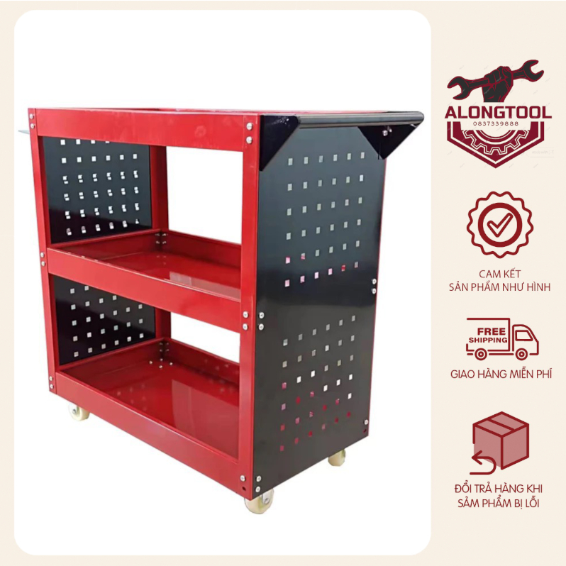 Kệ đựng đồ nghề dụng cụ 3 tầng ALONGTOOL sơn mạ tĩnh điện siêu đẹp