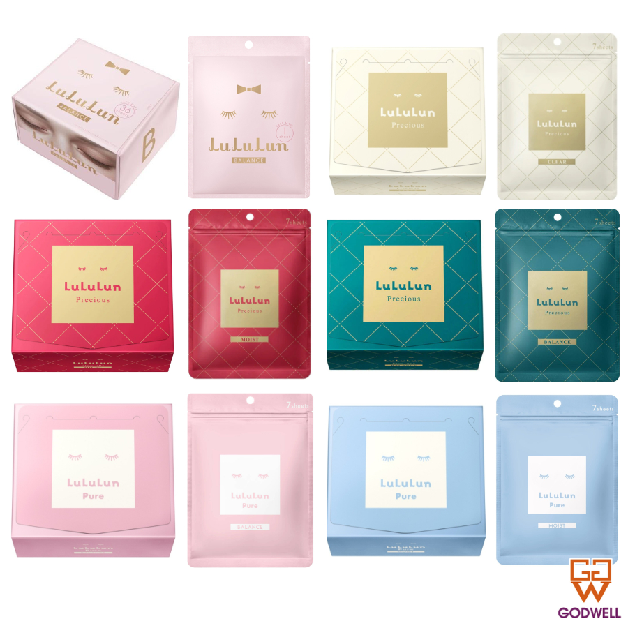 Mặt nạ dưỡng da cấp ẩm dưỡng trắng ngừa lão hóa Lululun Face Mask (7sheets/32sheets/36sheets)