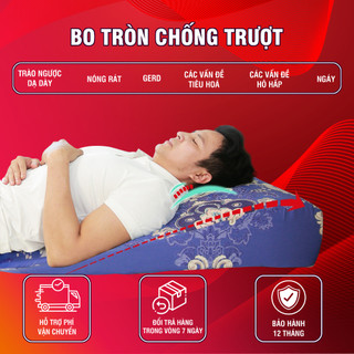 Gối chống trào ngược dạ dày YOROKOBI - cao 16CM bo tròn đỉnh chống trượt, thoái hóa vai gáy