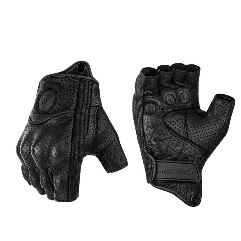 Găng Tay Da MOTOWOLF Cụt Ngón MDL0302B