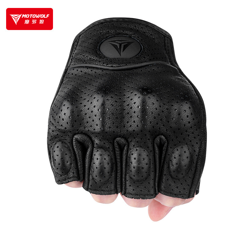 Găng Tay Da MOTOWOLF Cụt Ngón MDL0302B