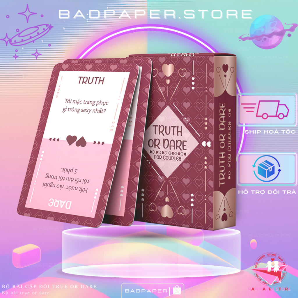 Bộ Bài Cặp Đôi Truth Or Dare FOR Couple Thẻ Bài BoardGame 50 lá Thú Vị