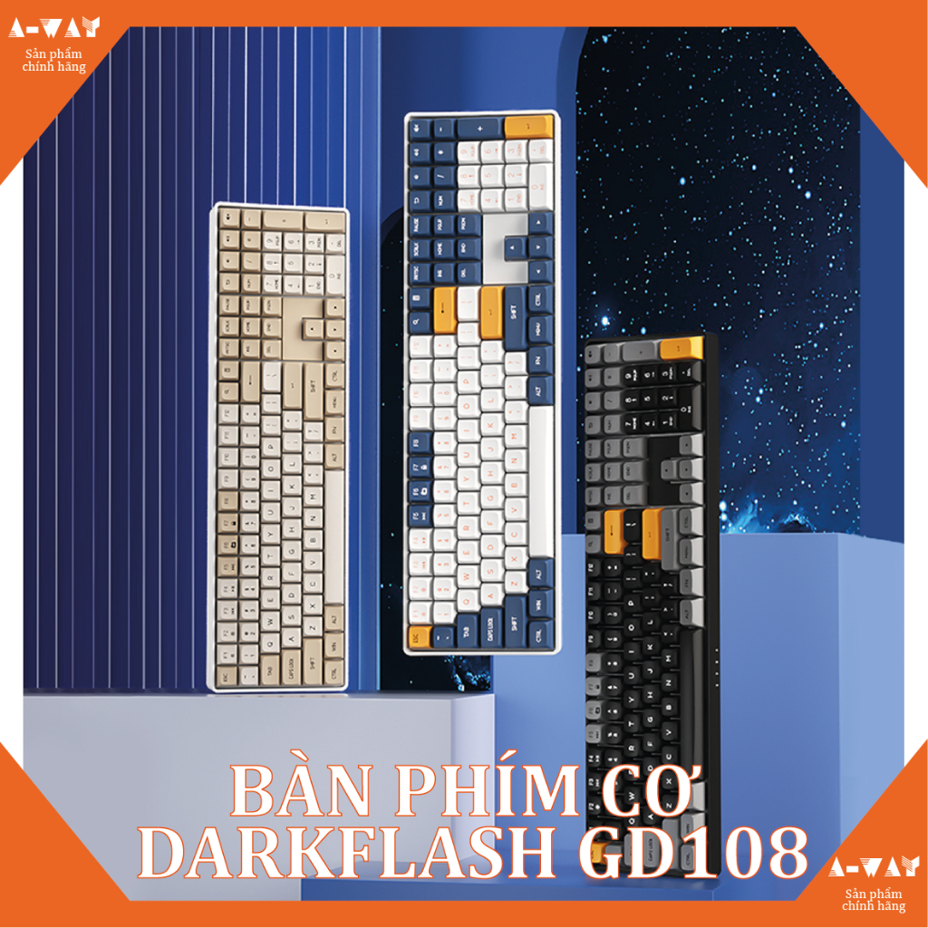 Bàn phím cơ Darkflash GD108 kết nối hai kiểu có/không dây - Bàn phím gaming văn phòng chính hãng giá rẻ bảo hành 12T