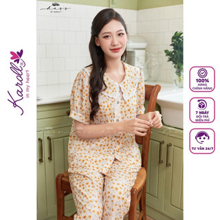 Đồ bộ nữ mặc nhà Jcvcoll - Karoll A23.05 THÔ TĂM HOA CÚC. QD