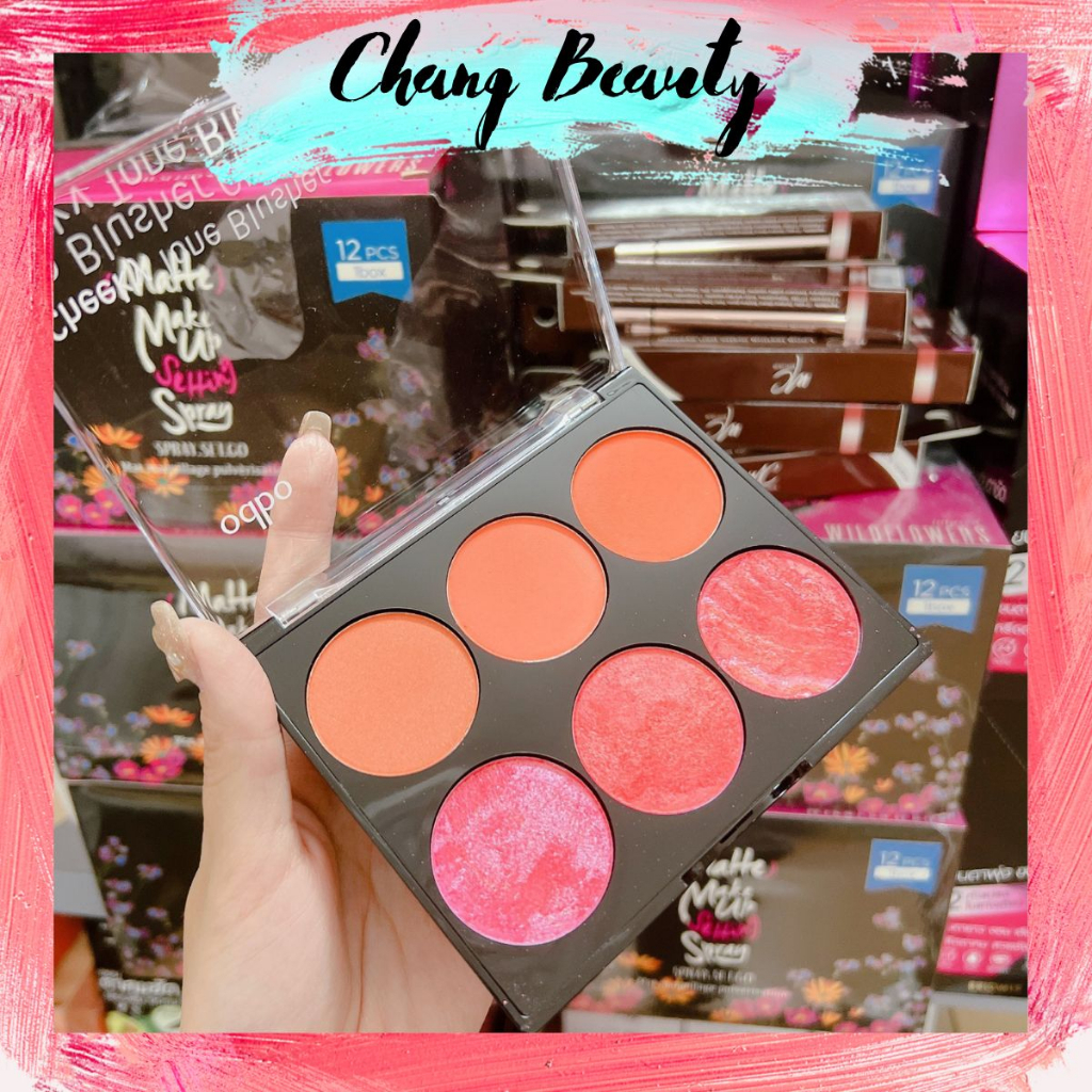 Bảng phấn má hồng và bắt sáng highlight 6 ô Odbo Cheeky Tone Blusher OD146 15g