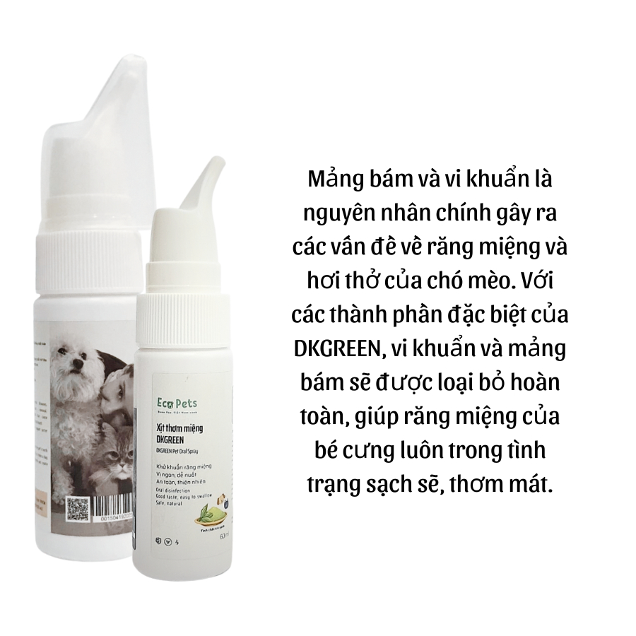Xịt miệng khử khuẩn DKGREEN chăm sóc răng miệng dành cho chó mèo