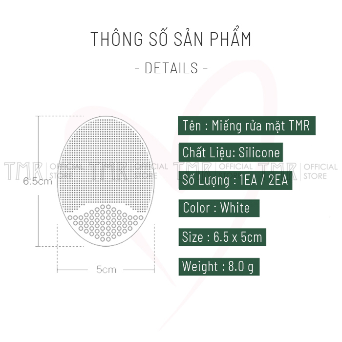 Miếng rửa mặt TMR làm sạch da silicone nhỏ gọn siêu xinh hiệu quả với đầu đen | BigBuy360 - bigbuy360.vn
