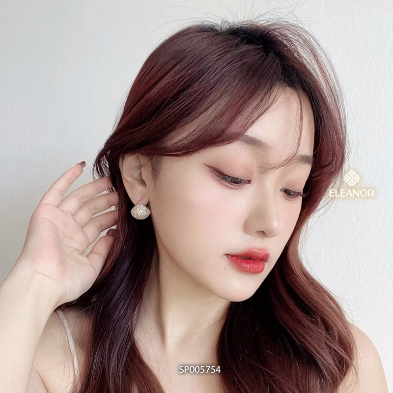 Bông tai nữ chuôi bạc 925 Eleanor Accessories đính đá phong cách phụ kiện trang sức 5754