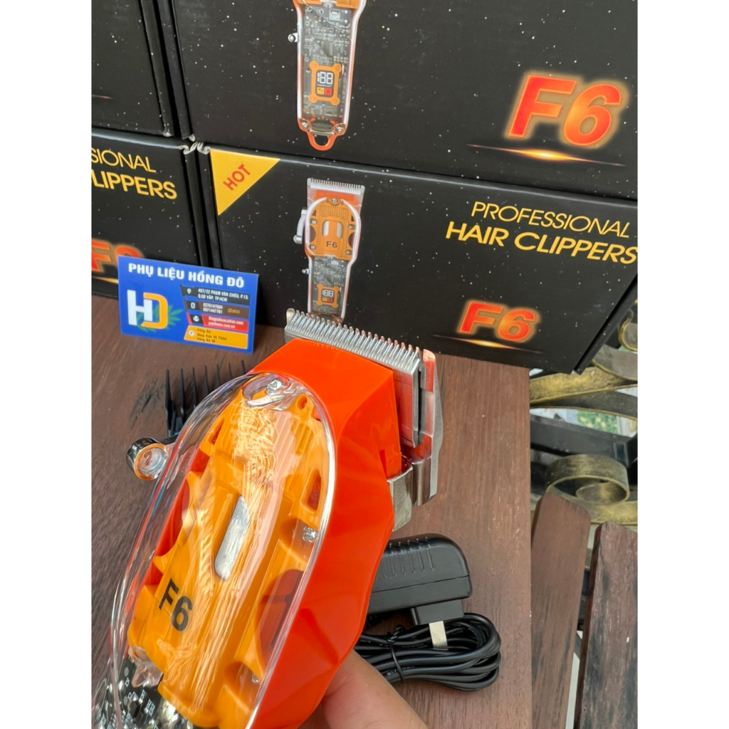 Tông Đơ Cắt Tóc POP F6 Lưỡi Đơn Lưỡi Kép 10W