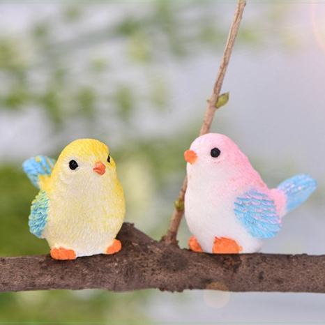 Mô Hình Tiểu Cảnh "Chim sẻ 8 sắc màu Mini " Trang Trí Sen Đá, Sân Vườn/ Chậu Cây, DYI, Terrarium