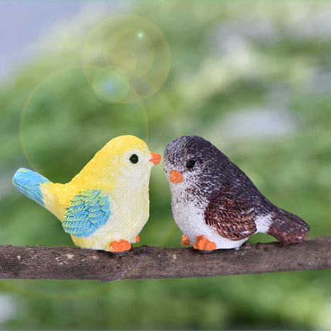 Mô Hình Tiểu Cảnh "Chim sẻ 8 sắc màu Mini " Trang Trí Sen Đá, Sân Vườn/ Chậu Cây, DYI, Terrarium