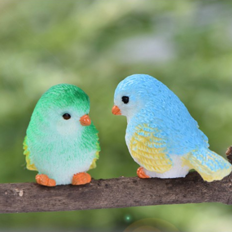 Mô Hình Tiểu Cảnh "Chim sẻ 8 sắc màu Mini " Trang Trí Sen Đá, Sân Vườn/ Chậu Cây, DYI, Terrarium