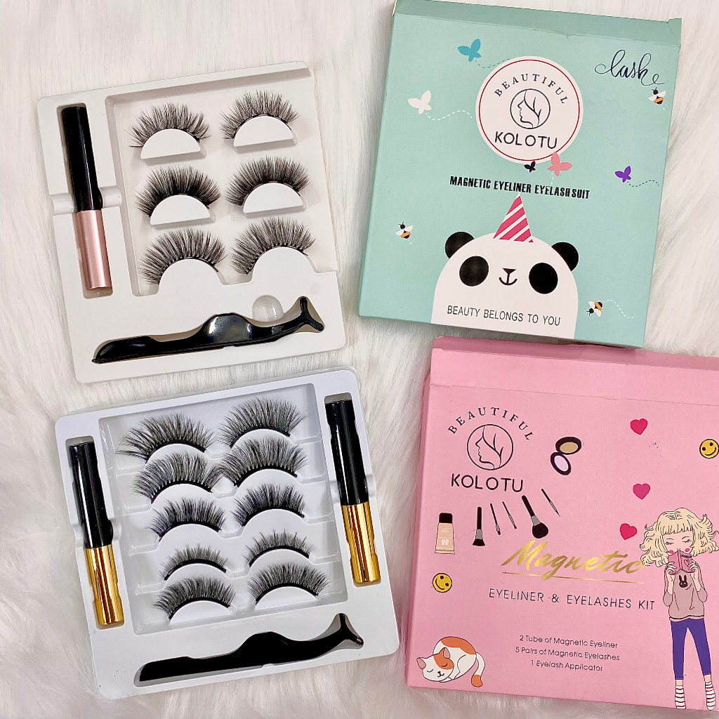 Set mi giả nam châm kèm bút kẻ mắt từ tính chống nước và nhíp tiện dụng