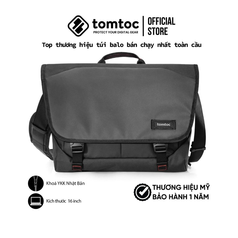 Túi đeo vai Tomtoc Premium Messenger Bag Commuting and Travel 16inch - Hàng chính hãng
