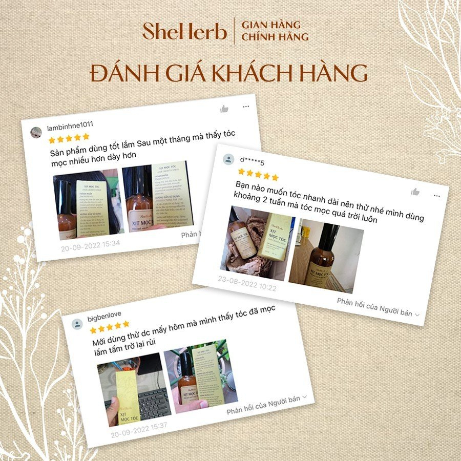 Xịt Mọc Tóc Vỏ Bưởi, Hương Nhu Cao Cấp She Herb Mọc Tóc Nhanh Chóng, Ngăn Ngừa Gàu Chuyên Sâu 120ml