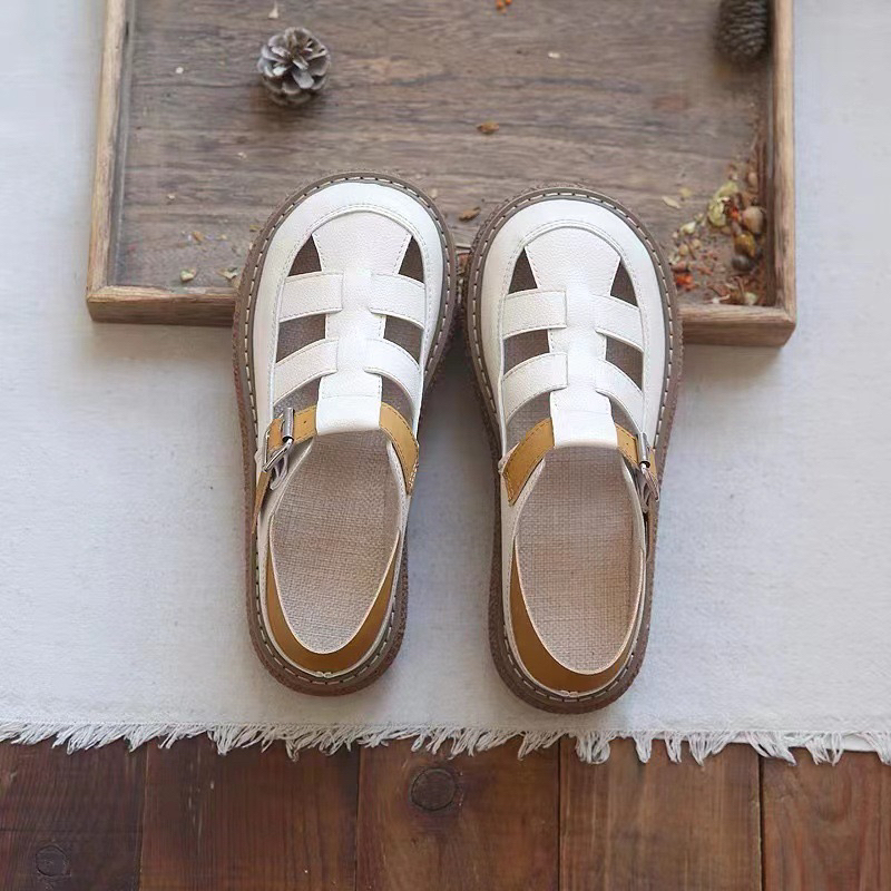 Giày rọ đạp gót quai dán 2 in 1 giả da cho nữ đế cao style ullzang